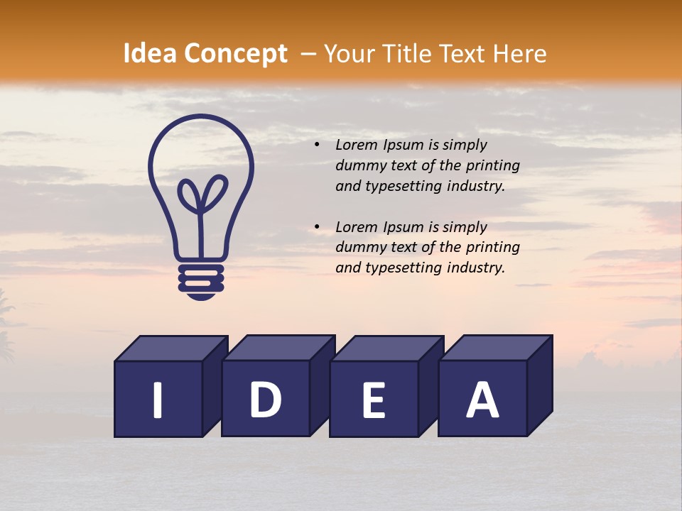 A Beautiful Sunset With Palm Trees On The Shore PowerPoint Template