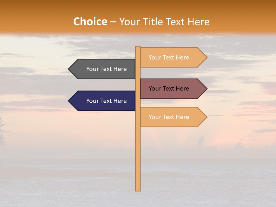 A Beautiful Sunset With Palm Trees On The Shore PowerPoint Template