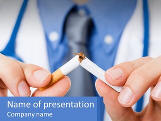 A Person Holding A Cigarette In Their Hands PowerPoint Template
