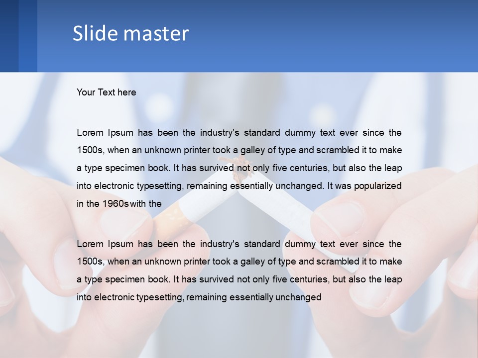 A Person Holding A Cigarette In Their Hands PowerPoint Template