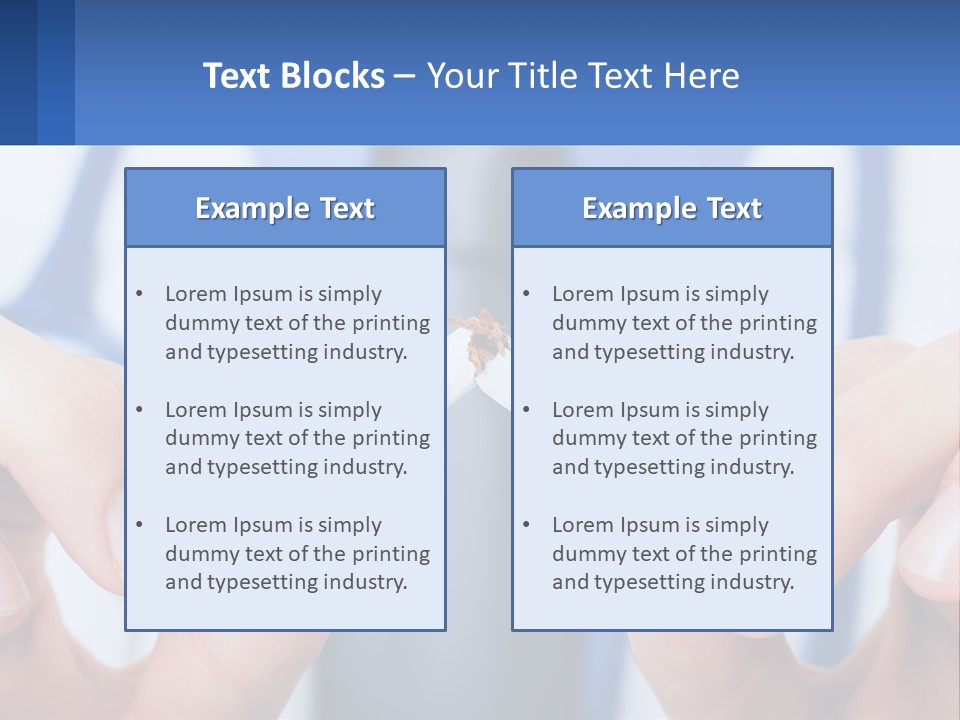 A Person Holding A Cigarette In Their Hands PowerPoint Template