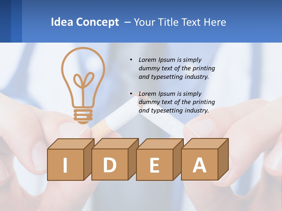 A Person Holding A Cigarette In Their Hands PowerPoint Template