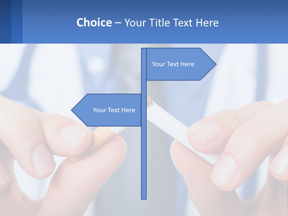 A Person Holding A Cigarette In Their Hands PowerPoint Template