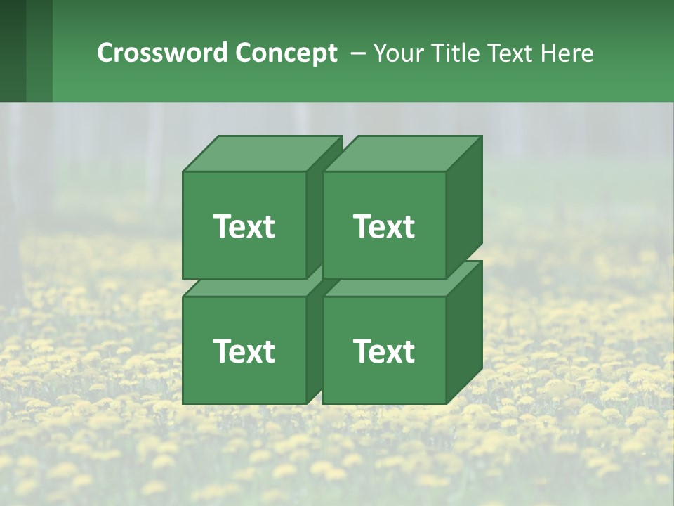 A Field Of Yellow Flowers With Trees In The Background PowerPoint Template