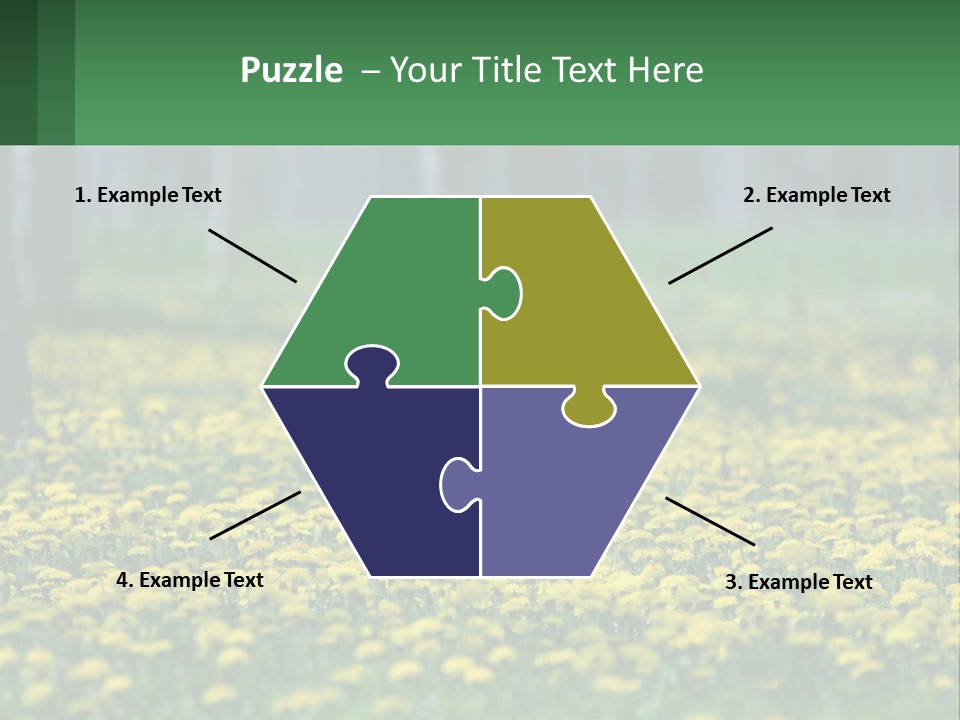 A Field Of Yellow Flowers With Trees In The Background PowerPoint Template