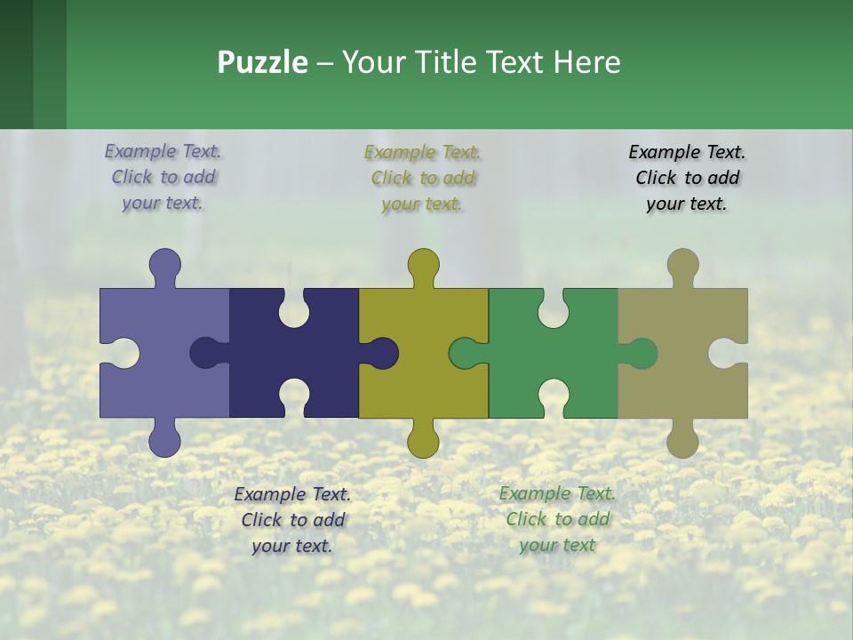 A Field Of Yellow Flowers With Trees In The Background PowerPoint Template