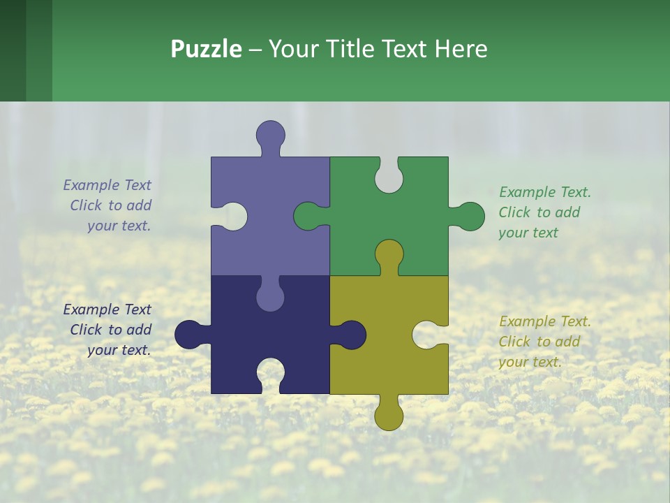 A Field Of Yellow Flowers With Trees In The Background PowerPoint Template