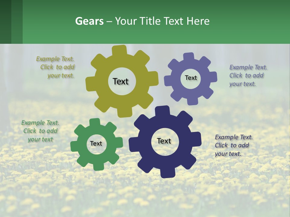 A Field Of Yellow Flowers With Trees In The Background PowerPoint Template