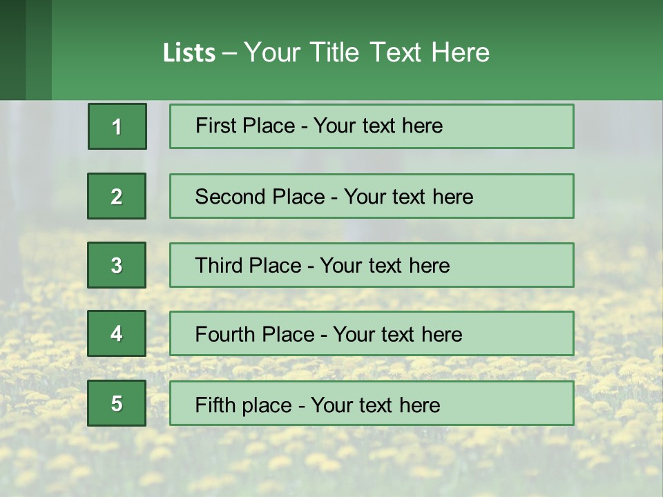 A Field Of Yellow Flowers With Trees In The Background PowerPoint Template