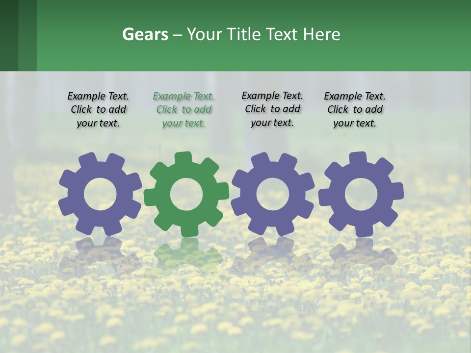 A Field Of Yellow Flowers With Trees In The Background PowerPoint Template