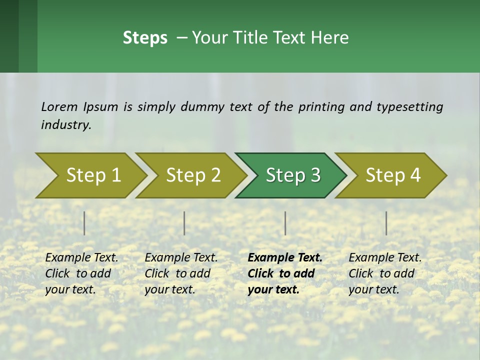 A Field Of Yellow Flowers With Trees In The Background PowerPoint Template