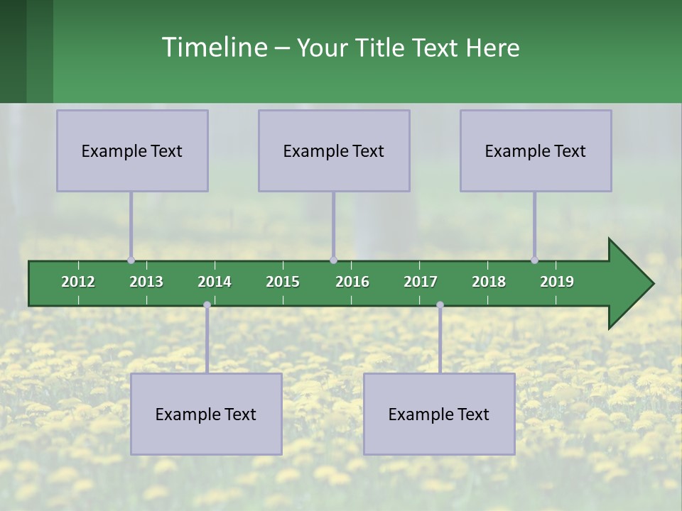 A Field Of Yellow Flowers With Trees In The Background PowerPoint Template