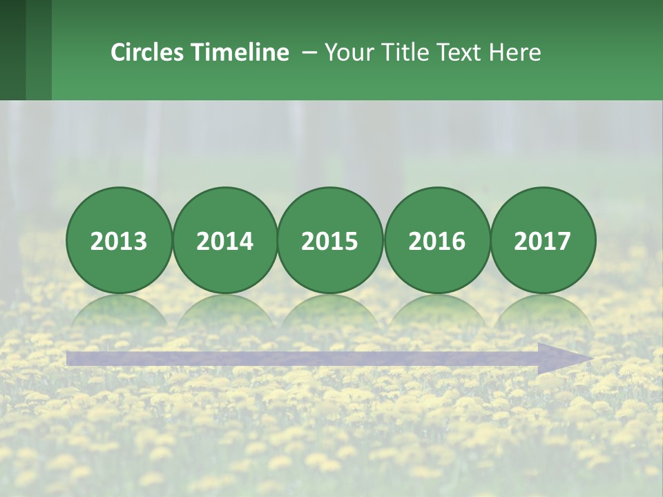 A Field Of Yellow Flowers With Trees In The Background PowerPoint Template