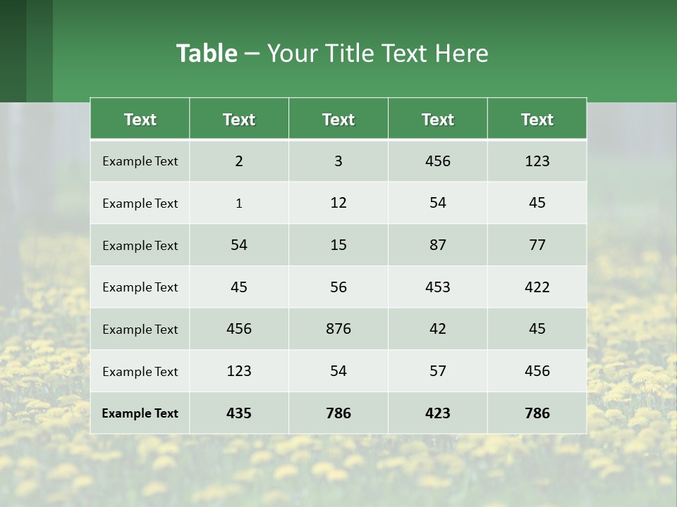 A Field Of Yellow Flowers With Trees In The Background PowerPoint Template