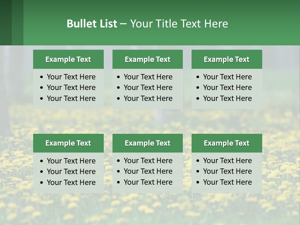 A Field Of Yellow Flowers With Trees In The Background PowerPoint Template