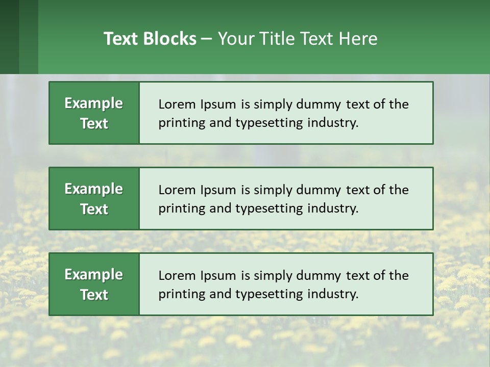 A Field Of Yellow Flowers With Trees In The Background PowerPoint Template