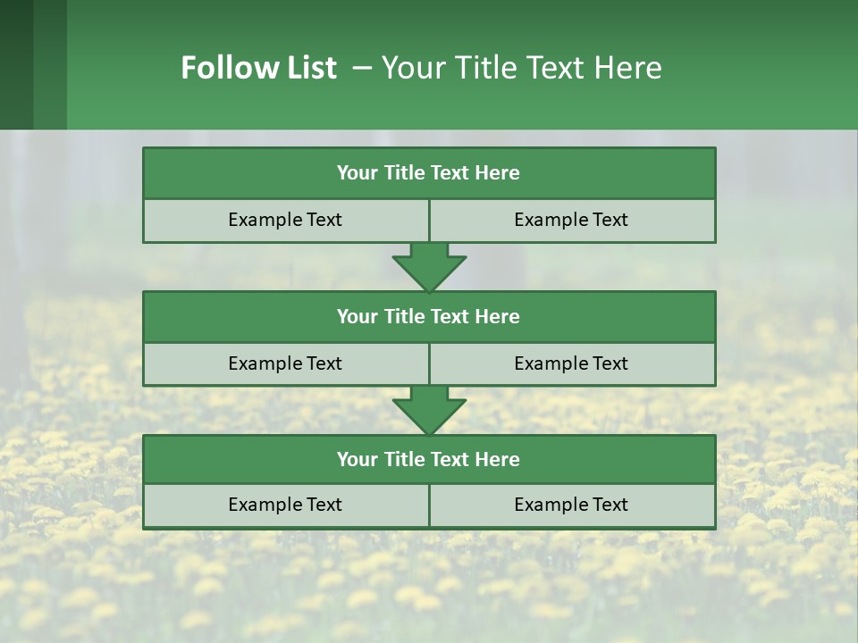 A Field Of Yellow Flowers With Trees In The Background PowerPoint Template