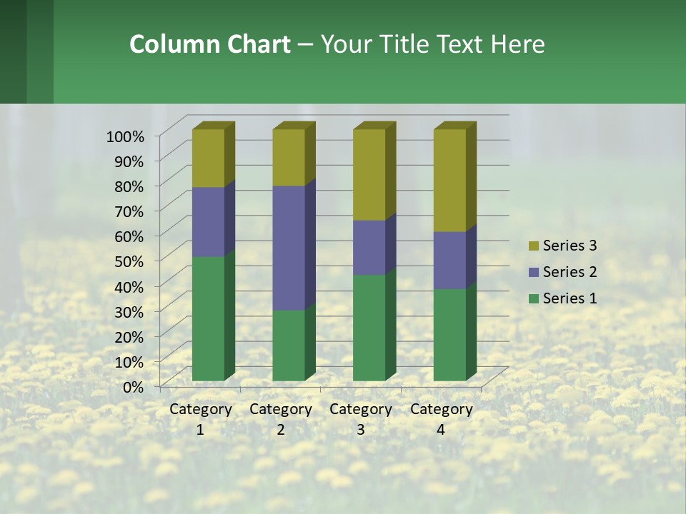 A Field Of Yellow Flowers With Trees In The Background PowerPoint Template