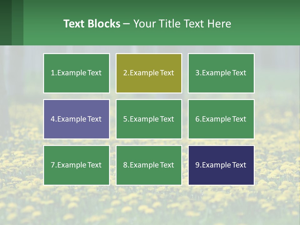 A Field Of Yellow Flowers With Trees In The Background PowerPoint Template