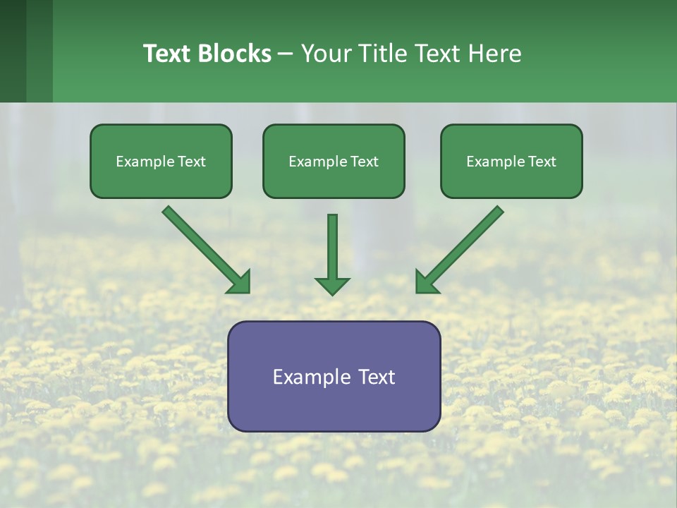 A Field Of Yellow Flowers With Trees In The Background PowerPoint Template