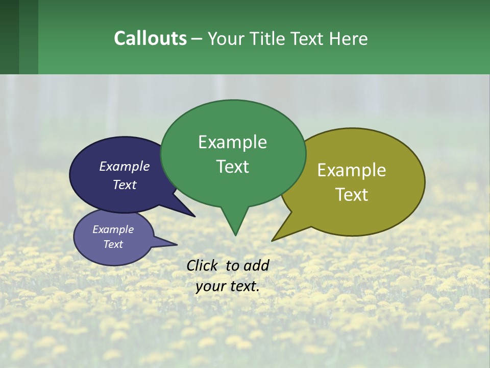 A Field Of Yellow Flowers With Trees In The Background PowerPoint Template