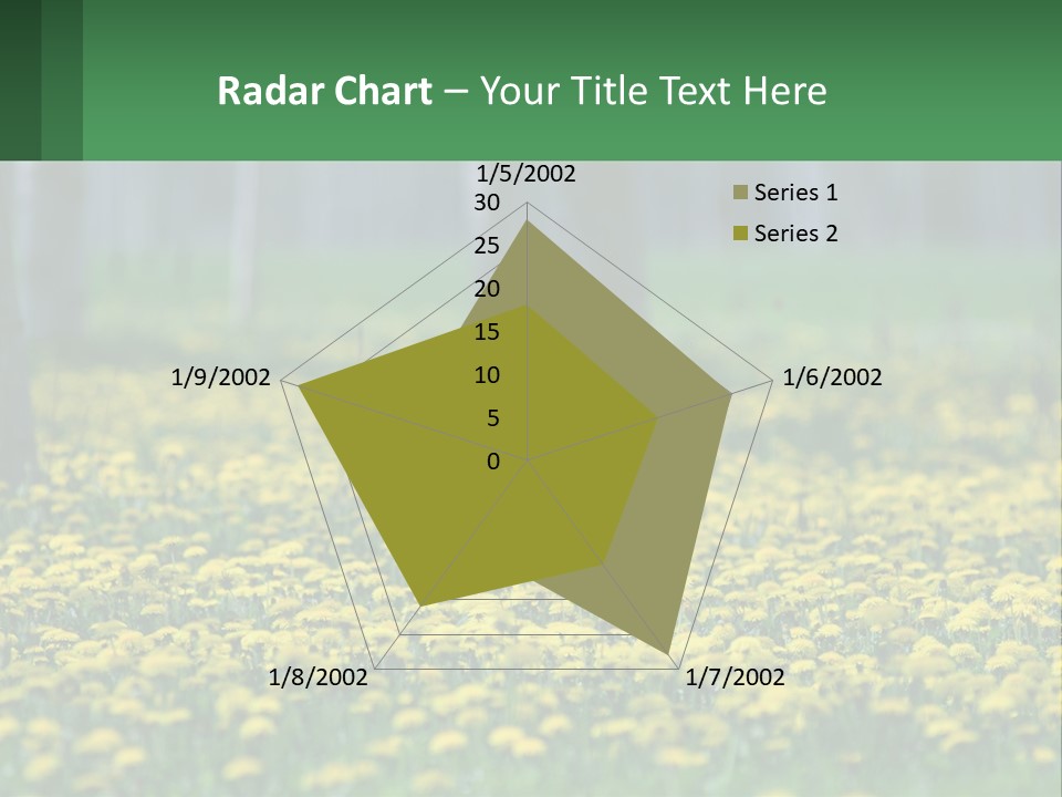 A Field Of Yellow Flowers With Trees In The Background PowerPoint Template