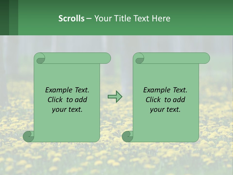 A Field Of Yellow Flowers With Trees In The Background PowerPoint Template