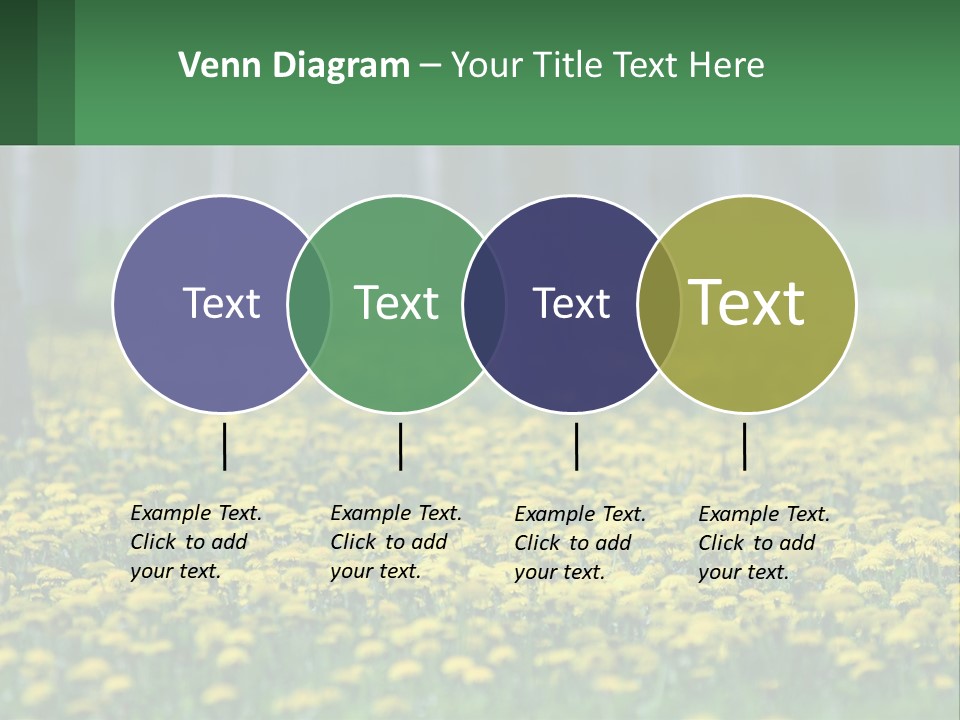 A Field Of Yellow Flowers With Trees In The Background PowerPoint Template