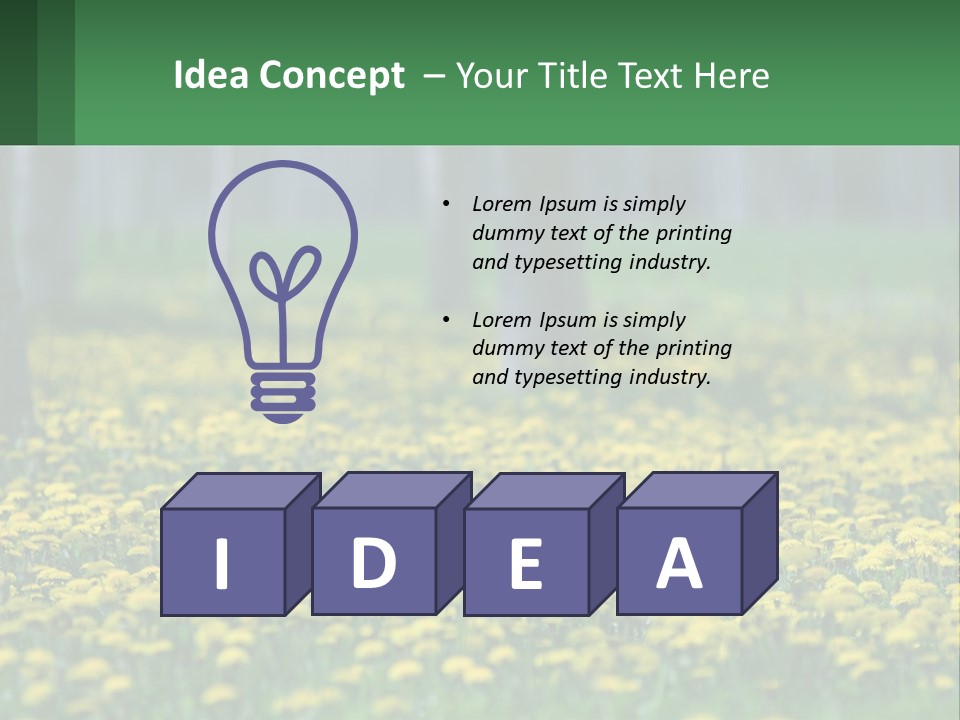 A Field Of Yellow Flowers With Trees In The Background PowerPoint Template