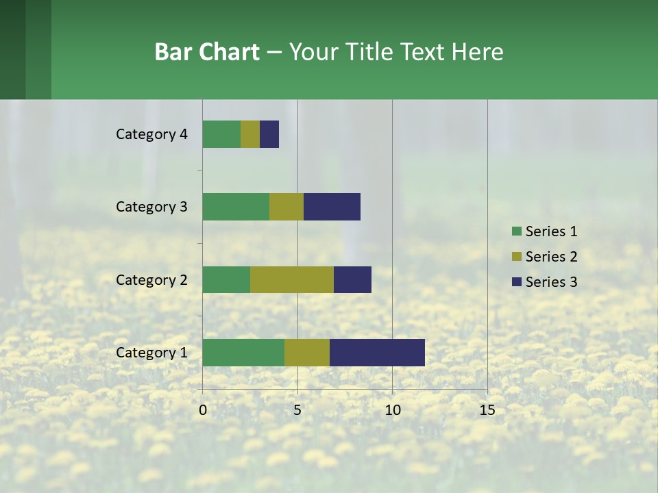 A Field Of Yellow Flowers With Trees In The Background PowerPoint Template