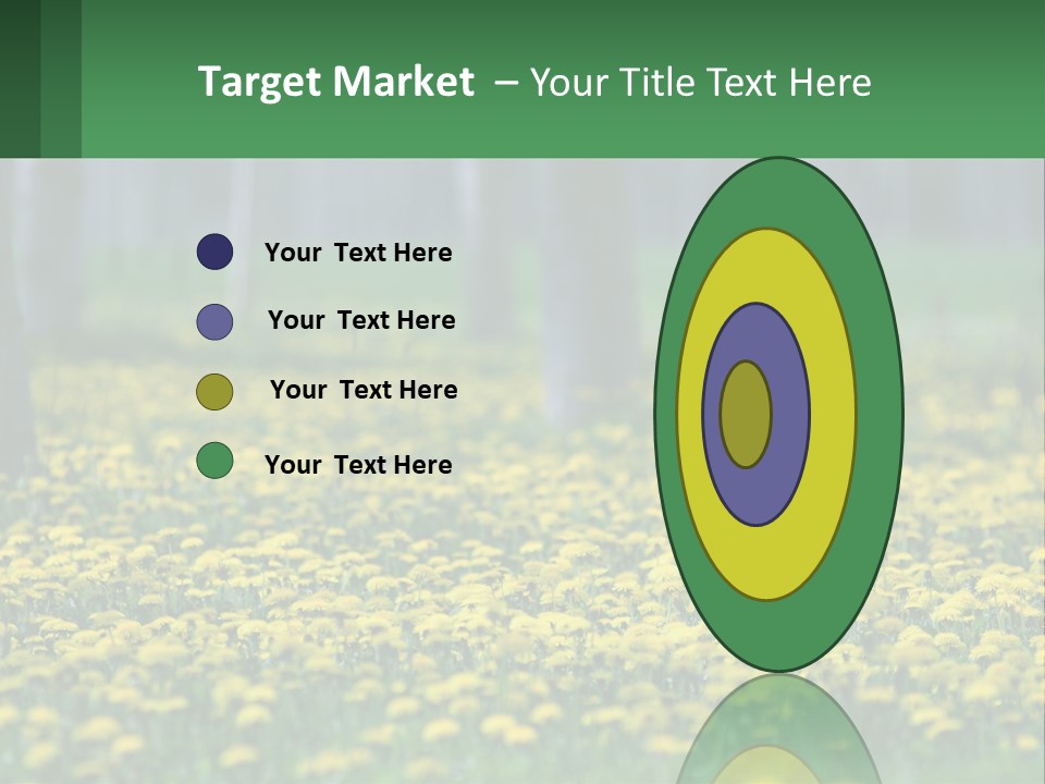 A Field Of Yellow Flowers With Trees In The Background PowerPoint Template