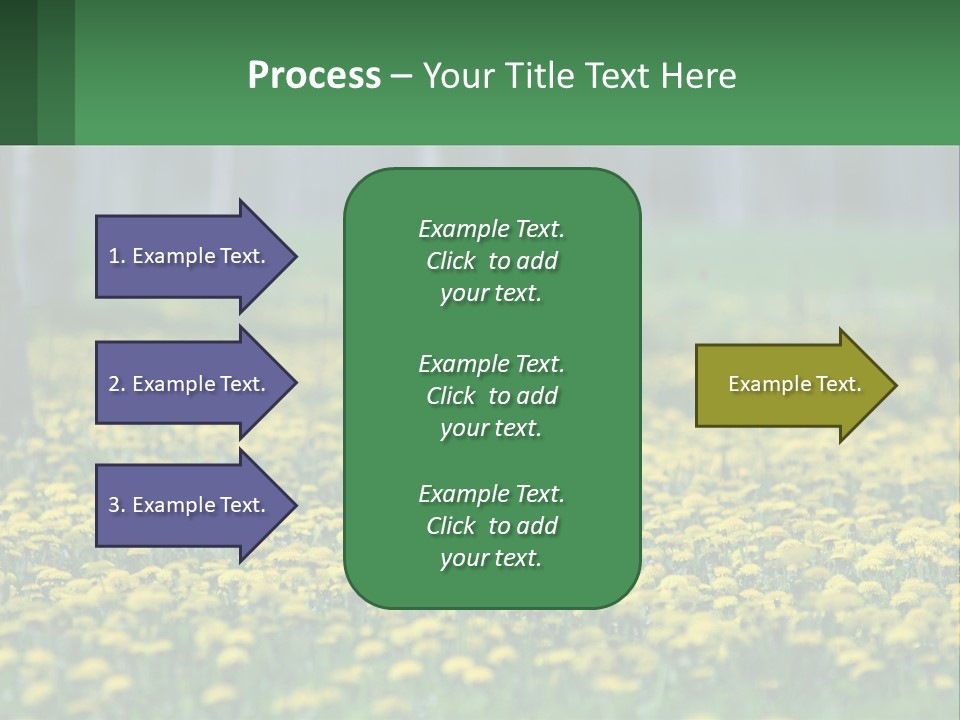A Field Of Yellow Flowers With Trees In The Background PowerPoint Template