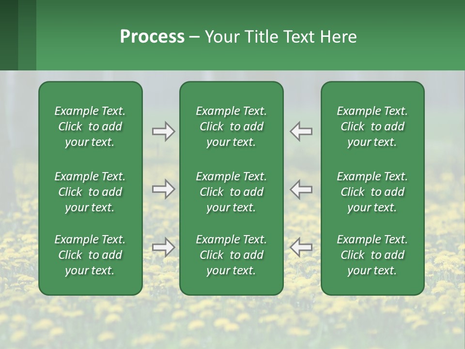 A Field Of Yellow Flowers With Trees In The Background PowerPoint Template