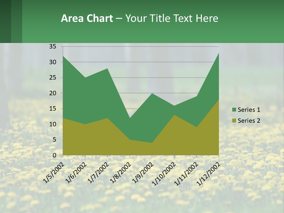 A Field Of Yellow Flowers With Trees In The Background PowerPoint Template