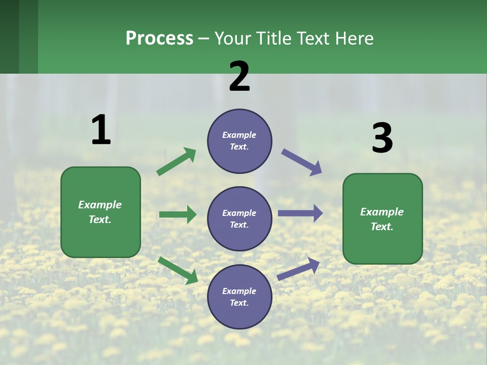 A Field Of Yellow Flowers With Trees In The Background PowerPoint Template