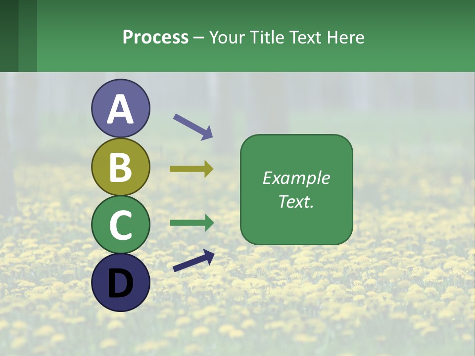 A Field Of Yellow Flowers With Trees In The Background PowerPoint Template
