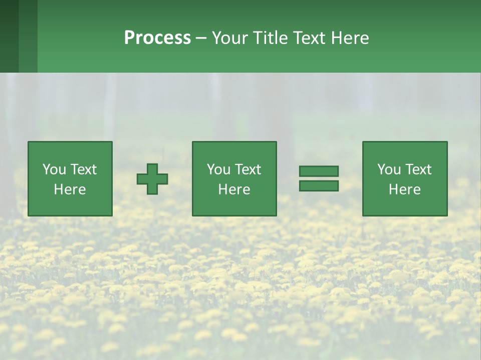 A Field Of Yellow Flowers With Trees In The Background PowerPoint Template