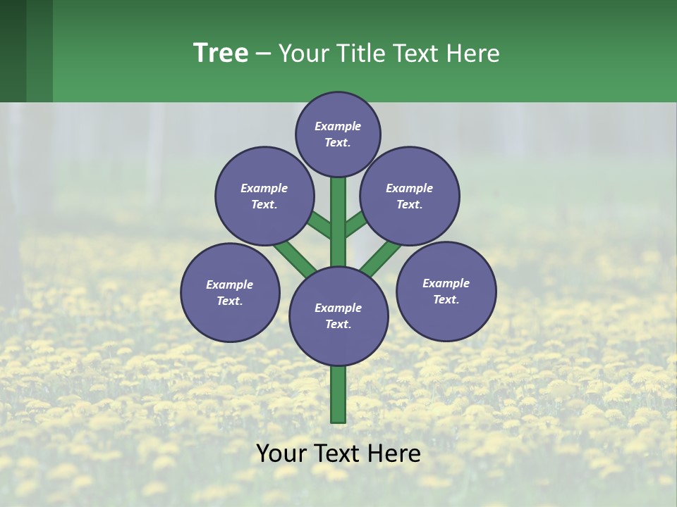 A Field Of Yellow Flowers With Trees In The Background PowerPoint Template