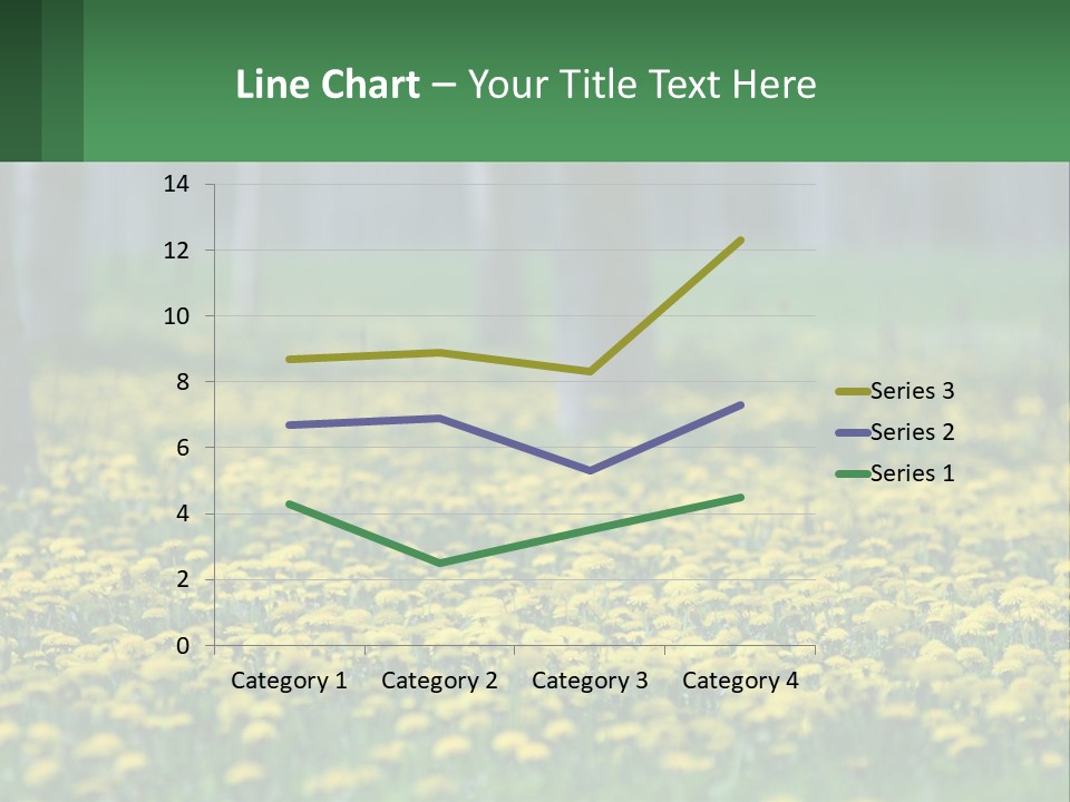 A Field Of Yellow Flowers With Trees In The Background PowerPoint Template
