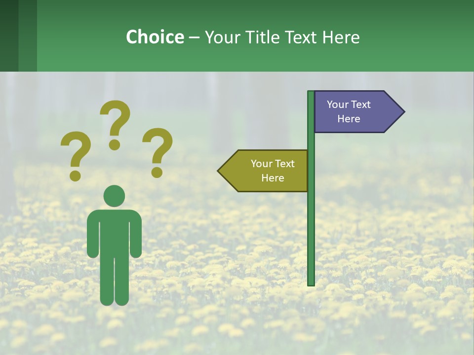 A Field Of Yellow Flowers With Trees In The Background PowerPoint Template