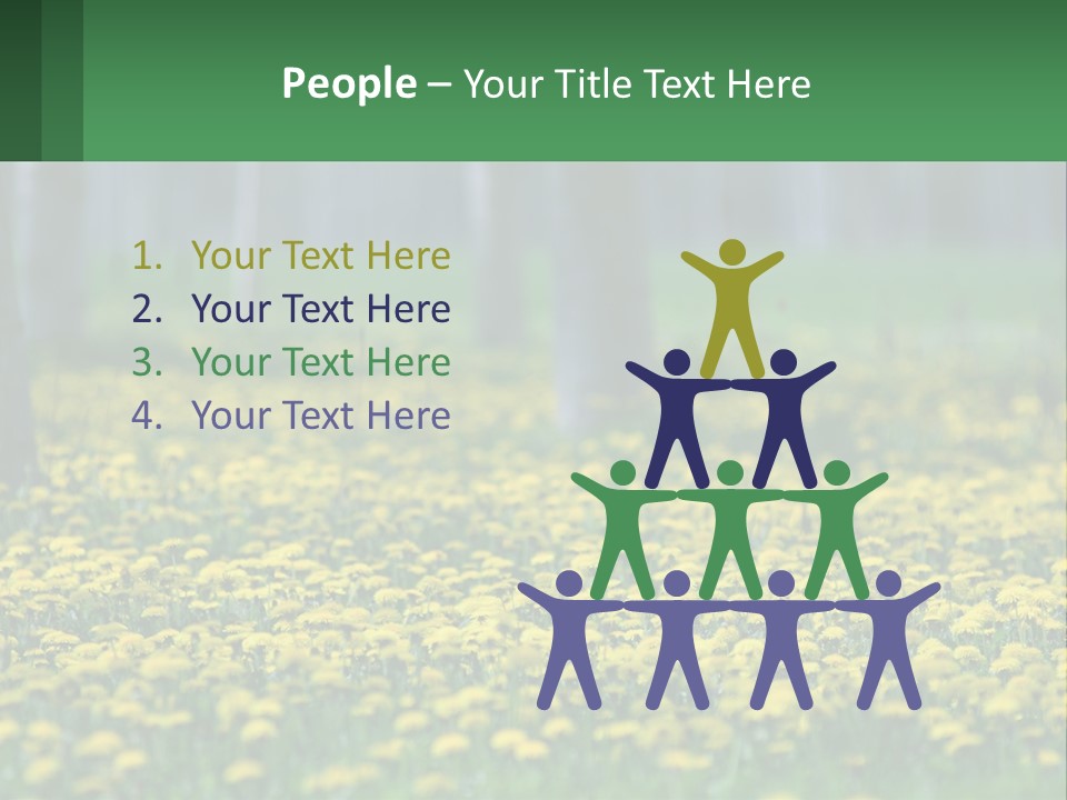 A Field Of Yellow Flowers With Trees In The Background PowerPoint Template