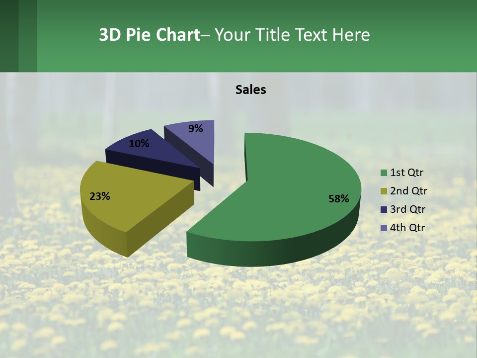 A Field Of Yellow Flowers With Trees In The Background PowerPoint Template
