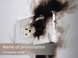 A Light Switch With Black Smoke Coming Out Of It PowerPoint Template