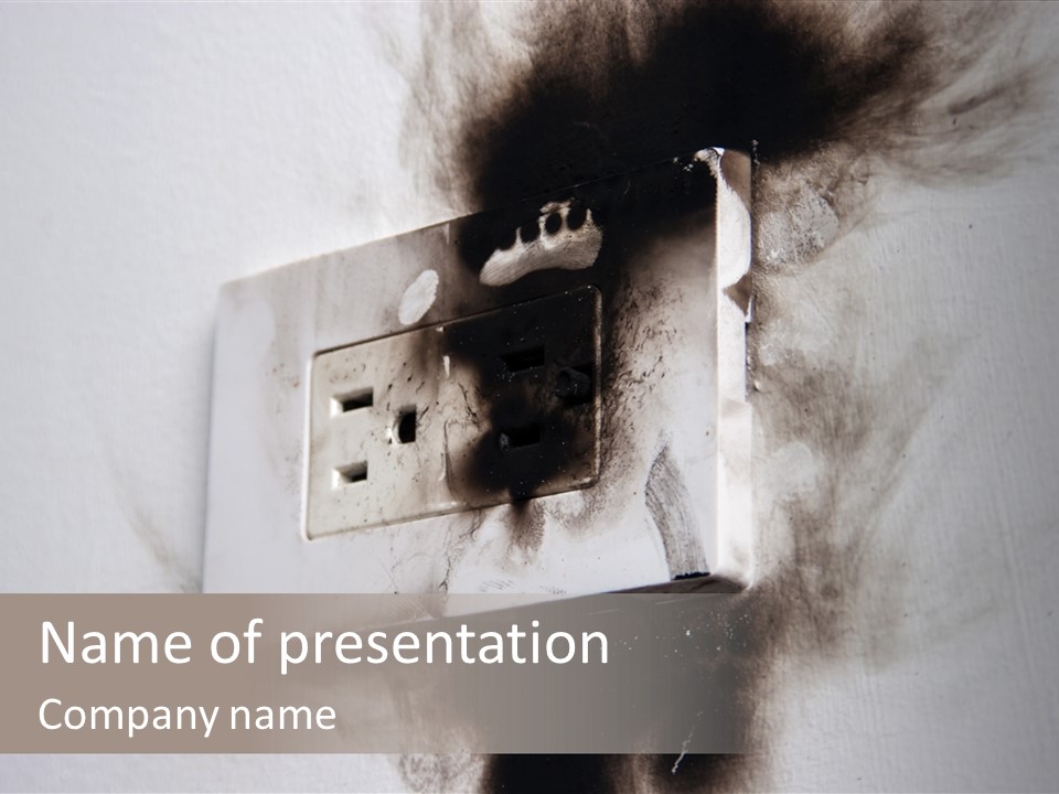 A Light Switch With Black Smoke Coming Out Of It PowerPoint Template