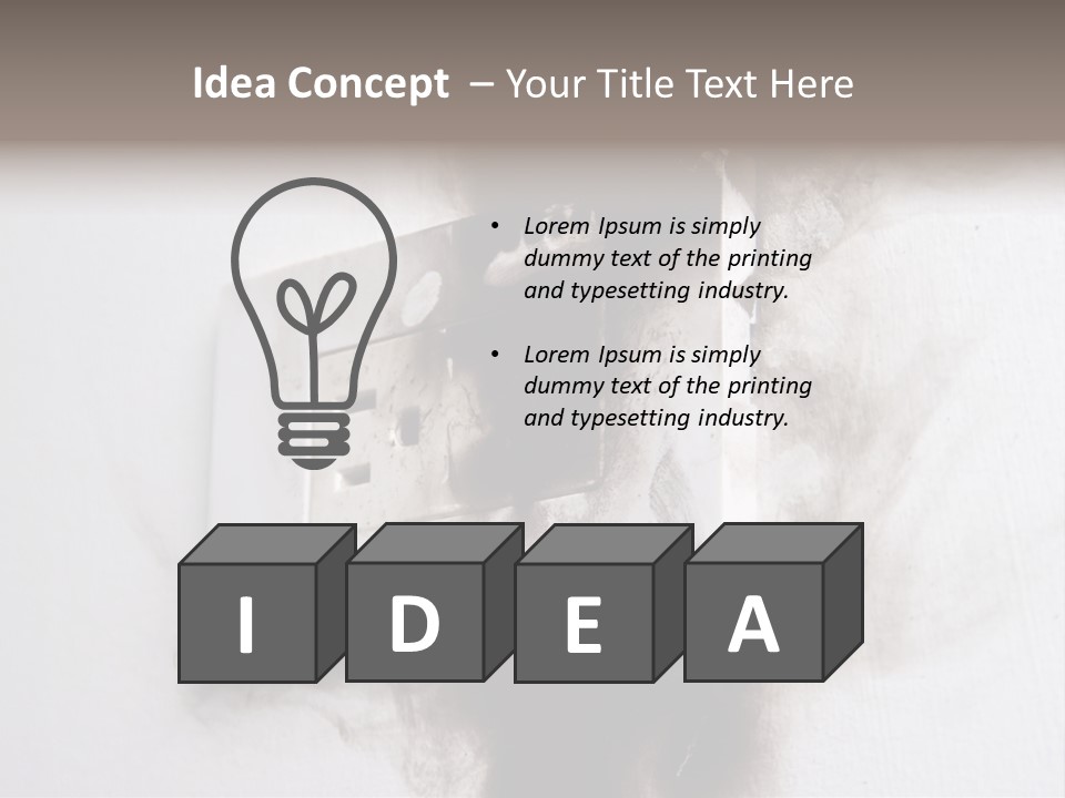 A Light Switch With Black Smoke Coming Out Of It PowerPoint Template