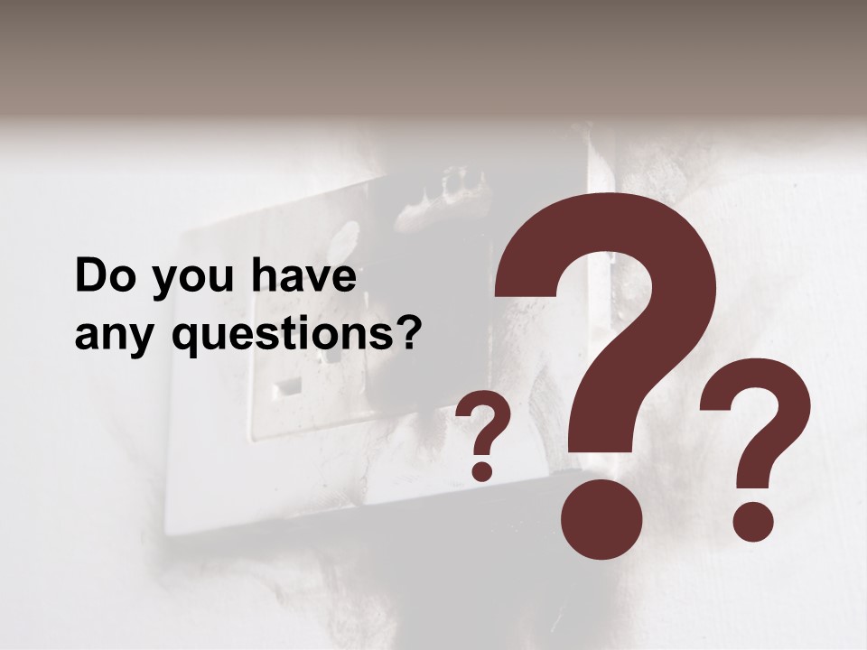 A Light Switch With Black Smoke Coming Out Of It PowerPoint Template