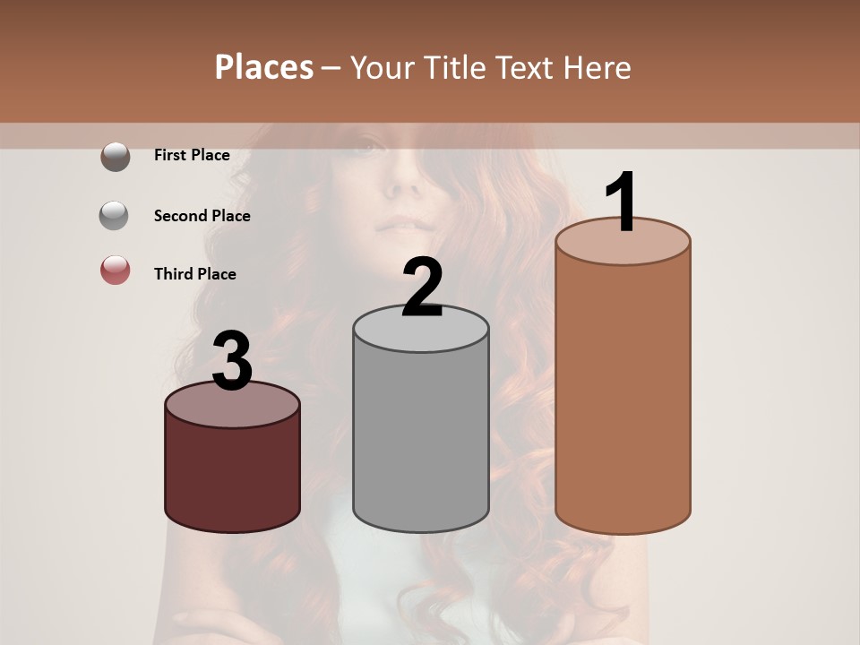 A Woman With Red Hair Is Posing For A Picture PowerPoint Template