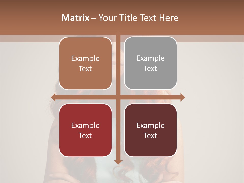 A Woman With Red Hair Is Posing For A Picture PowerPoint Template