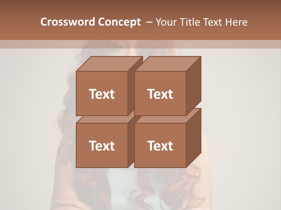 A Woman With Red Hair Is Posing For A Picture PowerPoint Template