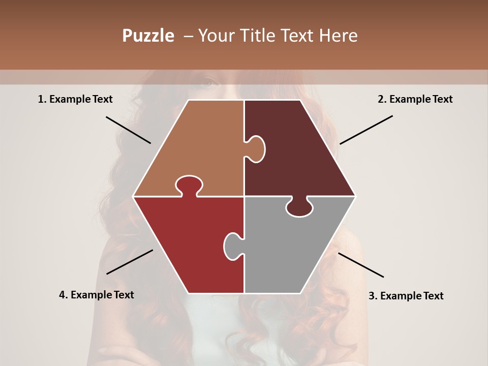 A Woman With Red Hair Is Posing For A Picture PowerPoint Template